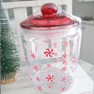 Target Bullseye Christmas Glass Peppermint Jar Canister